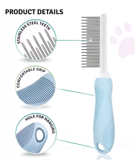 Pente de Agulha para Higiene de Animais de Estimação para Limpeza de Pelo (Peça Única)